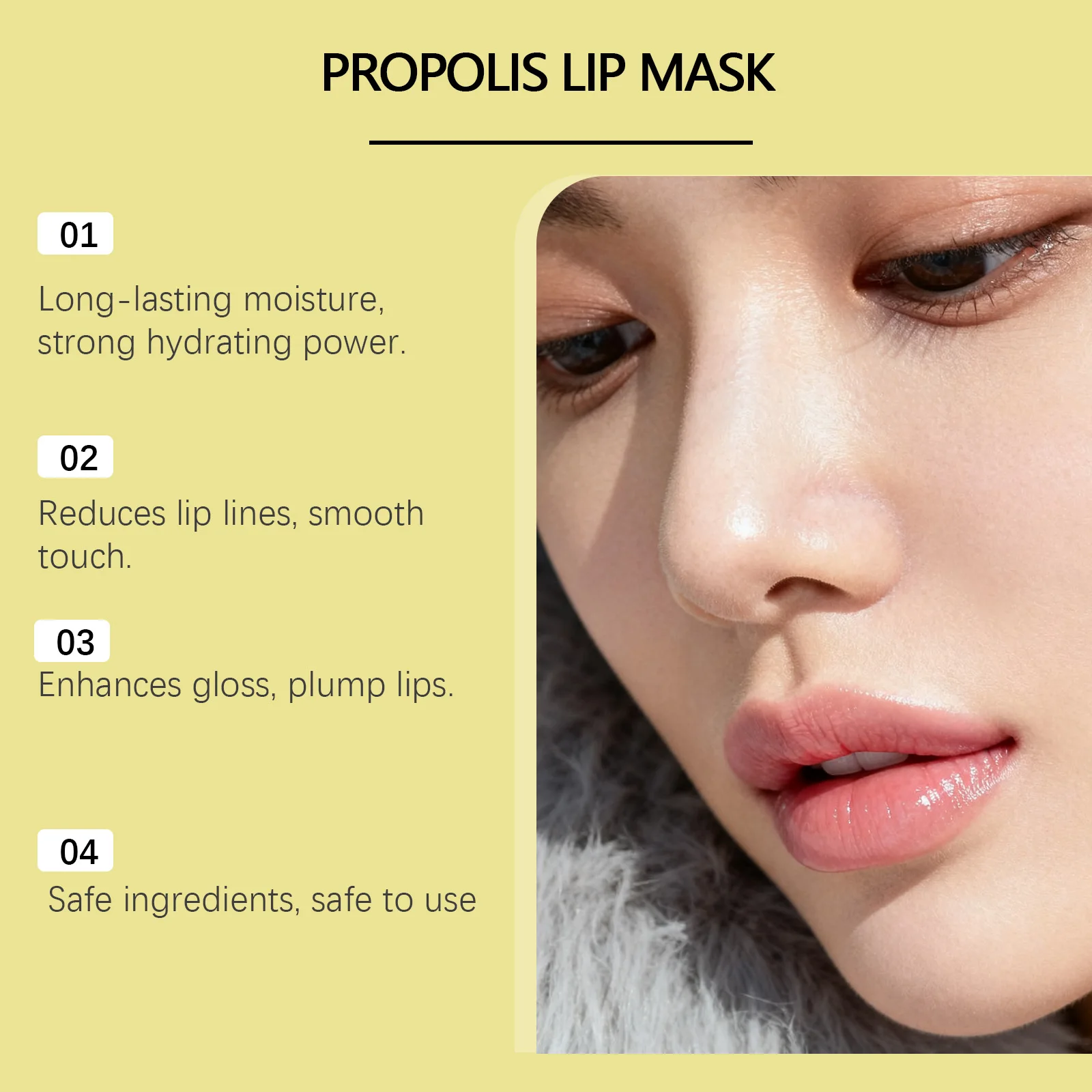 Propolis Lip Masker Hydraterende Reparerende Lippenbalsem Stick Vervagen Liplijnen Hydraterende Voedende Overnachting Voor Droge Gebarsten Lippenverzorging