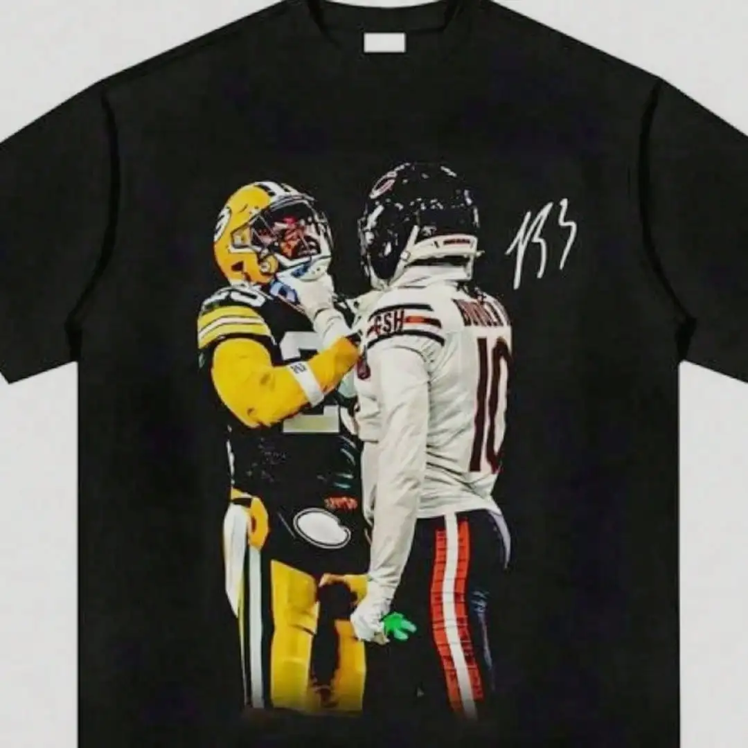 Green Bay P Ackers C Hicago Bears Viral Meme Football Black T-Shirt