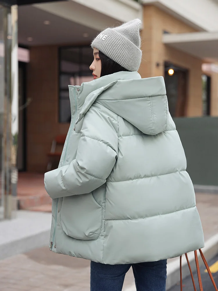 Vielleicht 2023 Nieuwe Vrouwen Parkas Jassen Capuchon Dikke Warme Gewatteerde Jassen Dameskleding Herfst Winter Outwear Korte Jas