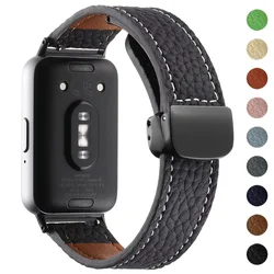 Leather Magnetic Buckle Strap for Samsung Galaxy Fit 3 Watch Band Replacement Bracelet for Galaxy Fit 3 wrist Band Accessoriess