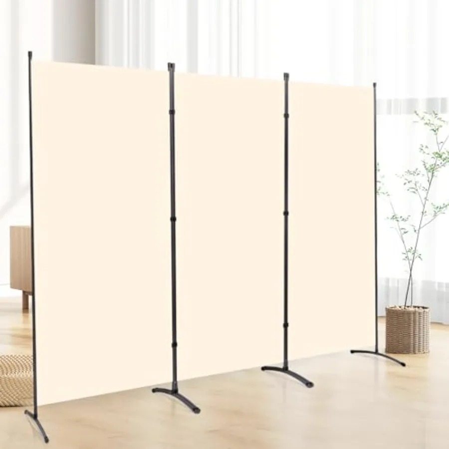 

Складные перегородки из 3 панелей, высотой 6 футов, с металлическим каркасом, отдельно стоящие, для офиса, спальни, кабинета, 3 шт.