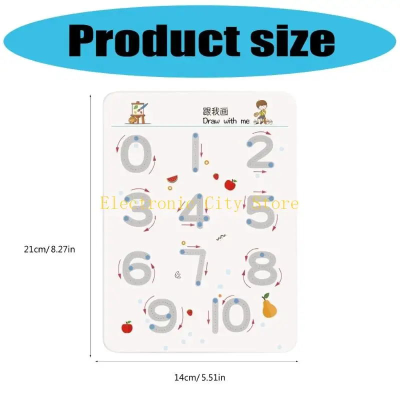 Early Learning Exercise Book 64 Erasable Sheets Preschool Writing Tracing Pad HU8D