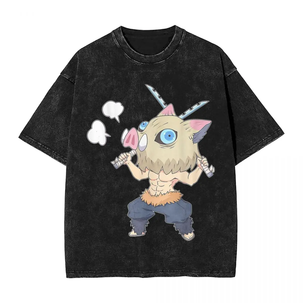 

Streetwear T-Shirts Slayer Demon Anime Teams Washed T Shirt Short Sleeve Hip Hop T-Shirt Tops Tees for Men Women