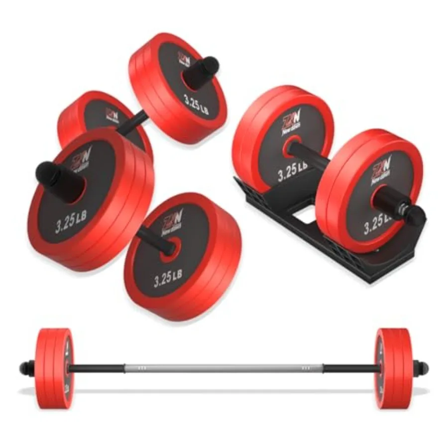 

Adjustable Dumbbell Set 20-90lbs Carbon Steel Rack Barbell Free Weights with Connector Home Gym Workout Equipment for Men Women