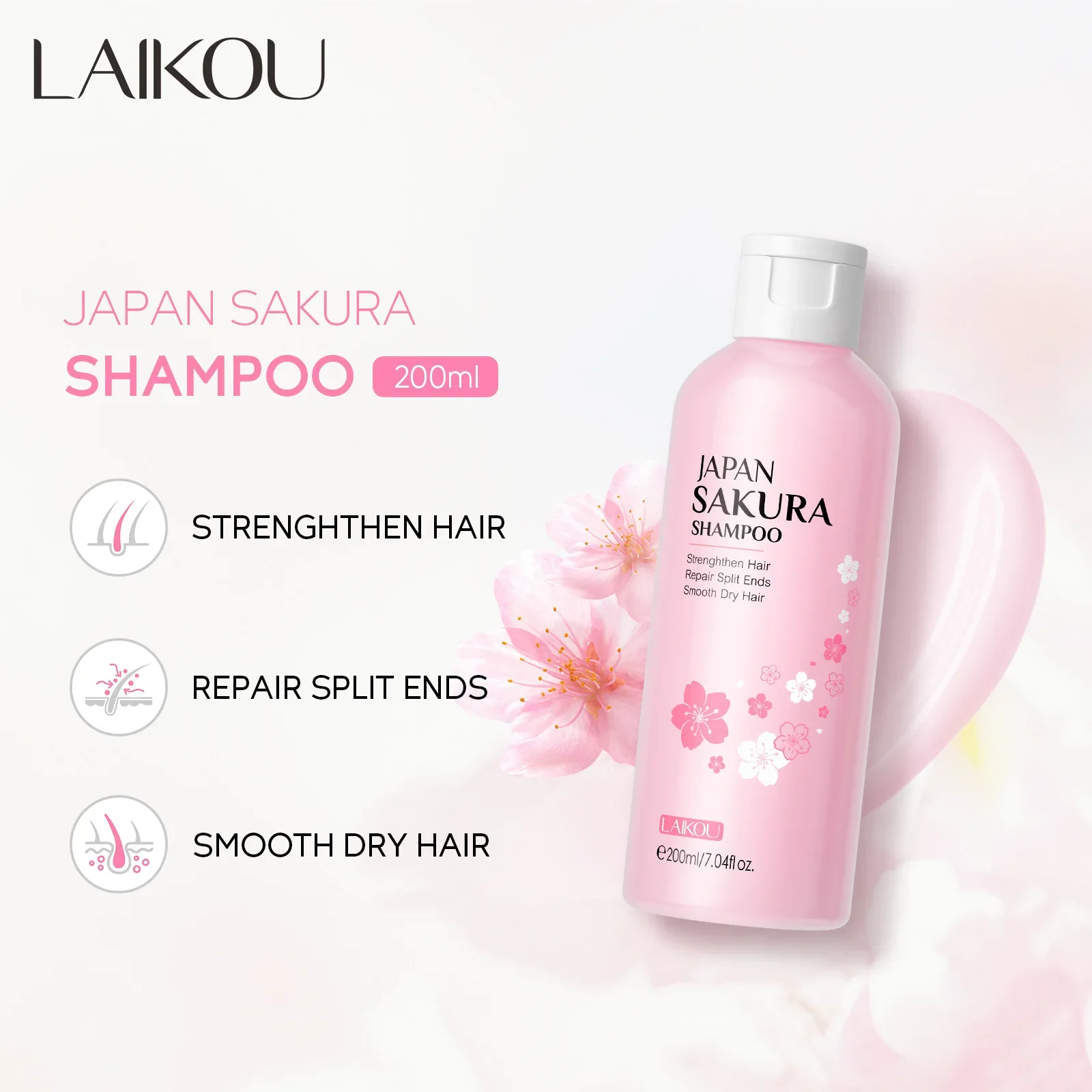 LAIKOU Sakura Shampoo Hair Conditioner Repair Damaged Moisturizing Nourishing Anti Dandruff Oil Control Shampoos Cleansing Care