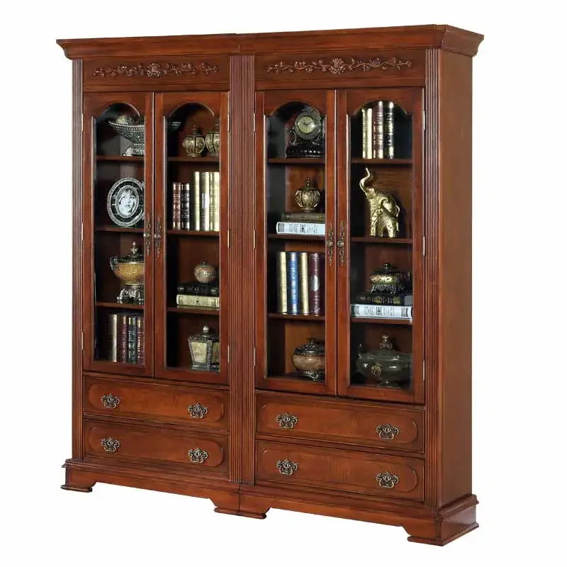 Bookcase with glass door Bookshelf Dust-proof display case Study room Free combination