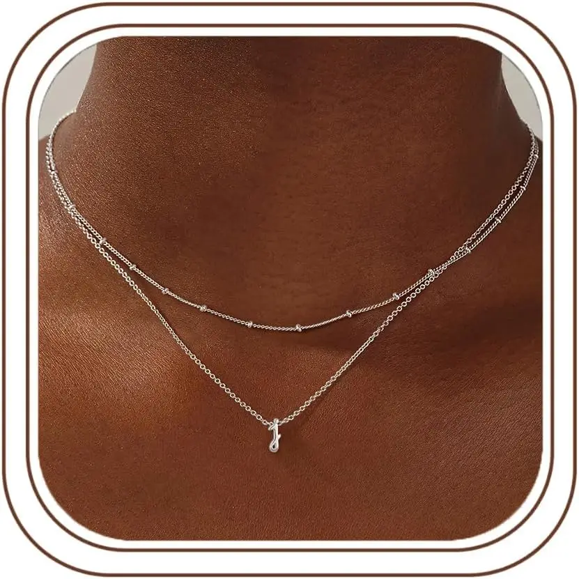 

Layered Initial Necklaces for Women 14K Gold Plated Letter A-Z Stack Birthday Gift Jewelry