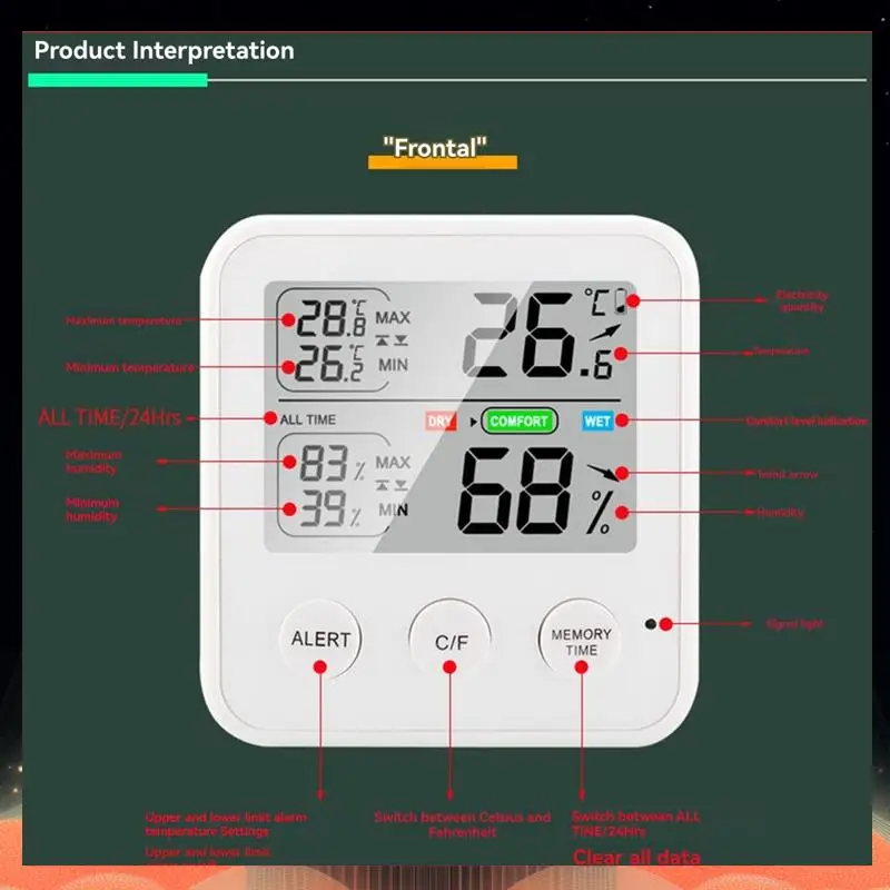 Монитор температуры и влажности, мини-гигрометр, датчик температуры, цифровой мини-термогигрометр для дома-TCE