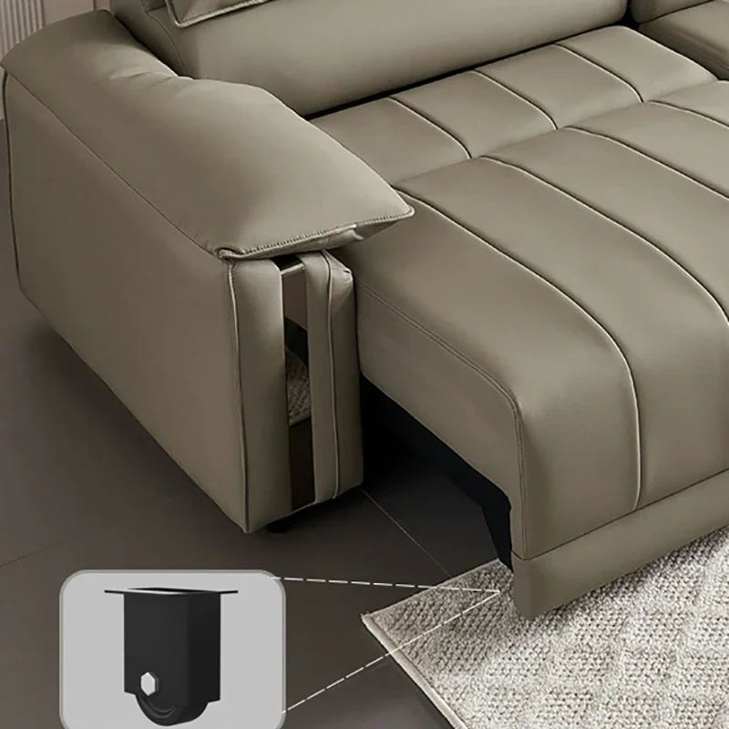 Włoska minimalistyczna elektryczna sofa funkcja skórzana sofa salon domowa wysuwana sofa Sala De Estar meble do sypialni