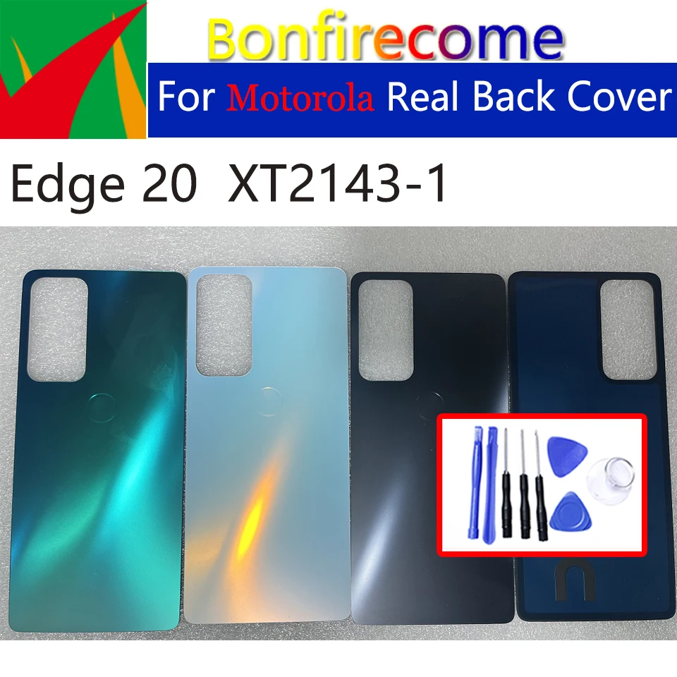 For Motorola Moto Edge 20 XT2143-1 Battery Back Cover Housing Glass Real Door Case Replacement