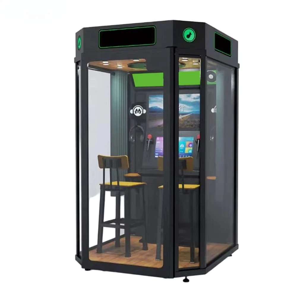 FOODLINE Scan Code Self Service Karaoke Room Fully Enclosed Sound Insulation Singing Booth For Hotel Lobby Business