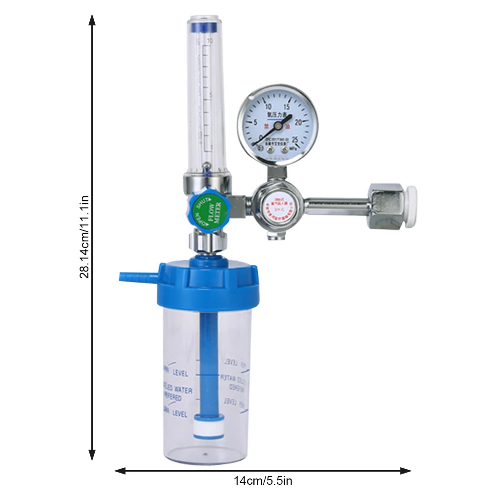 Oxygen Inhaler Pressure Reducer Meter Regulator Oxygen Humidification Bottle Inhalator with Scale, DY-C1