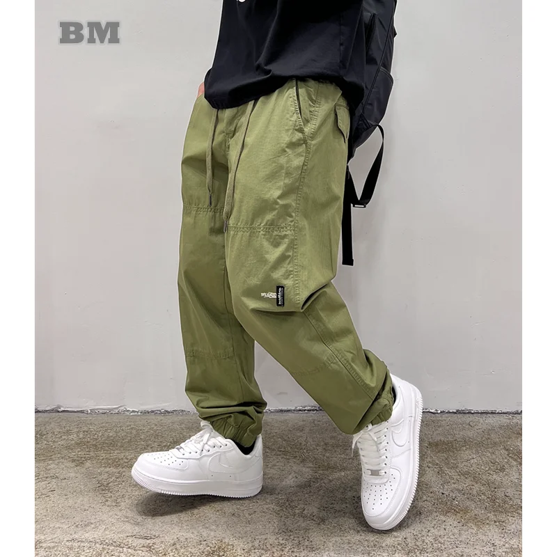 Pantalones Cargo sueltos para hombre, ropa de calle japonesa, pantalones de Jogging deportivos al aire libre, Joggers casuales Harajuku, pantalones de Hip Hop para hombre