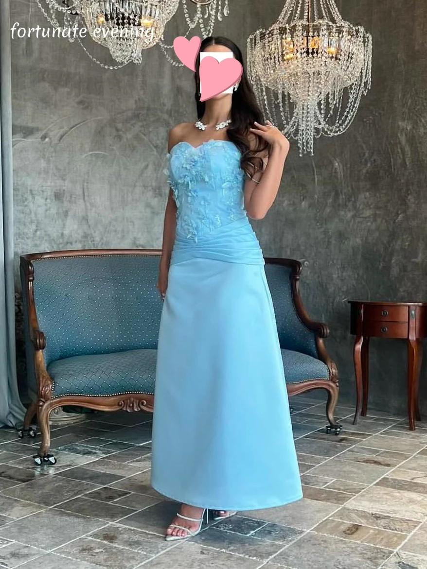 

Fortunate Evening Elegant Vintage Sweet Blue Appliques Beads Ruffle Customized Formal Occasion Prom Dress Evening Party Gowns