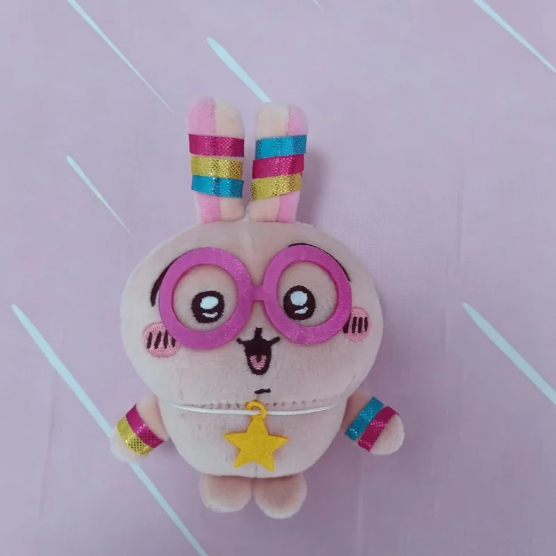 

Japanese Anime Chiikawa Usagi Fluorescent Ribbon Modeling Plush Filling Doll Keychain Luggage Zipper Hanging Ornament Girl Gift