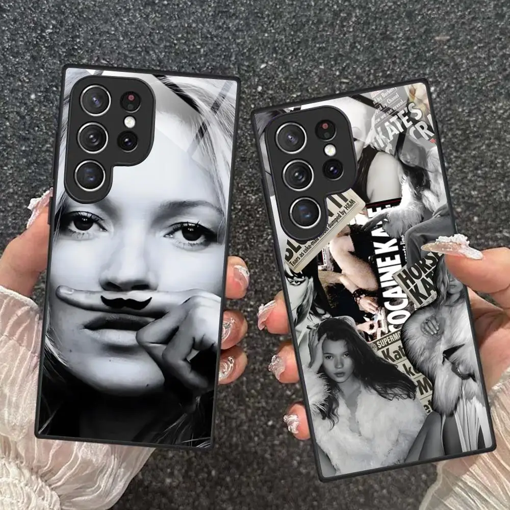 

Cool Kate Moss Mobile Phone Case for Samsung Galaxy A56 55 54 53 52 51 36 35 34 23 16 15 5G Glass Colorful Cover Luxury Cover