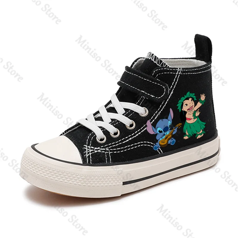 Canvas Children Print summer Sport Boys Tennis Shoes Kids Girls Lilo Stitch High-top spring Disney Casual Cartoon comfort Shoes