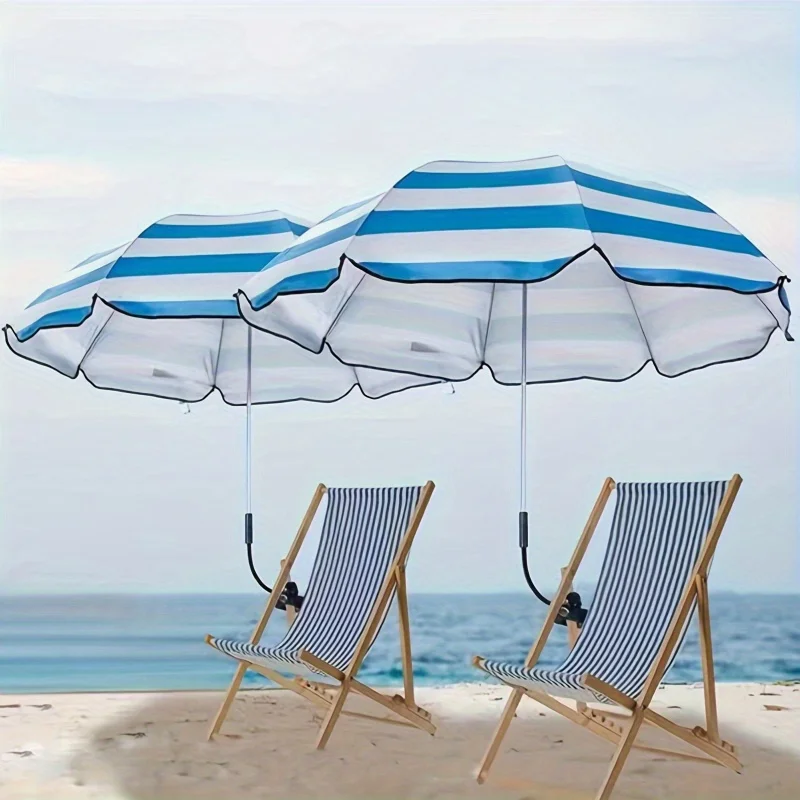 1 Piece Waterproof Beach Chair Umbrella with Universal Clamp, 360° Rotation Portable All-Season Golf Umbrella