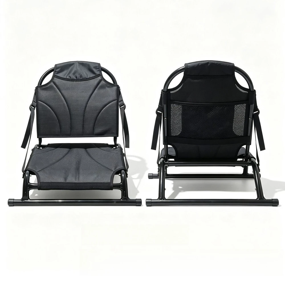 Aluminum Portable Kayak Seat With Backrest, Metal Paddle Board Fishing Seat Cushion For Surfing Canoe Kayak Accessory
