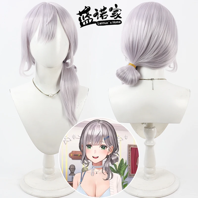 

NIJISANJI Virtual YouTube Shirogane Noel Cos Cosplay Wig Halloween Carnival Party Synthetic Hair Heat Resistant Fiber + Wig Cap