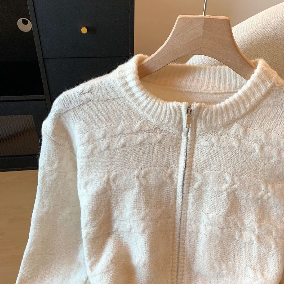Beiläufige Gestrickte Oberbekleidung frauen Zipper Pullover Herbst Winter Neue Sle Einfache Faion Hohe Qualität Inneren Tragen Oberbekleidung