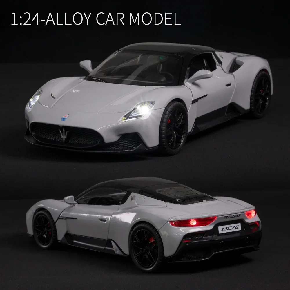 1:24 Maserati MC20 Supercar Alloy Model Car Toy Diecasts Metal Casting Sound and Light Car Toys Vehicle