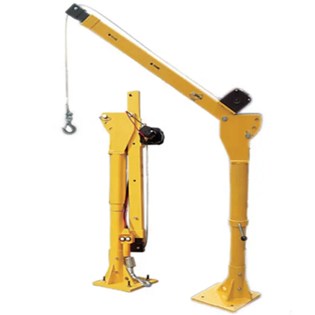 

1000lbs Davit Crane 12V DC Power Lift Jib Crane Construction Davit Crane Electric Cable Hoist