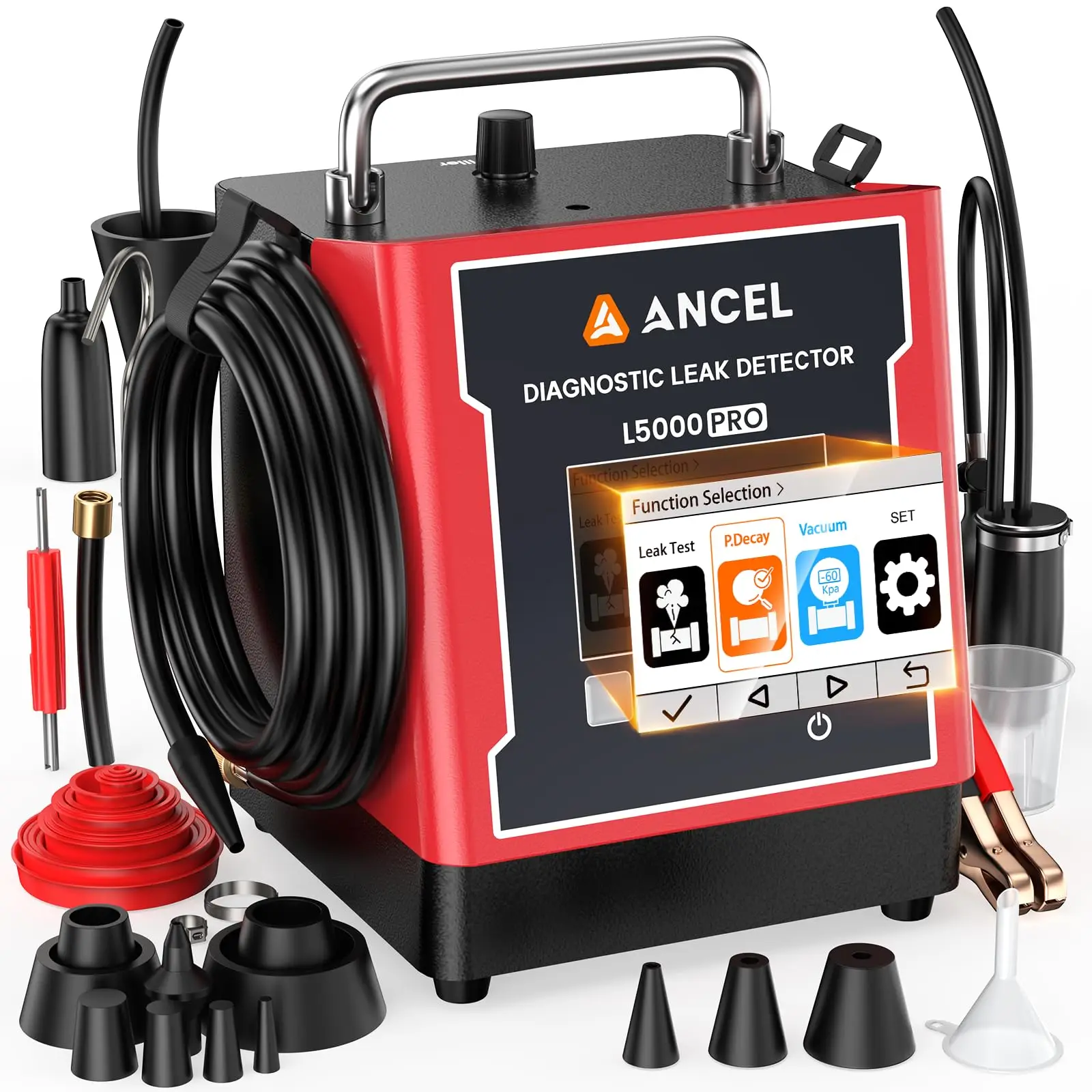 ANCEL L5000 PRO Rookmachine met LCD-scherm, EVAP, Turbo, Vacuüm, Drukvervaltest voor lekdetectie van auto's en rook - afbeelding 2