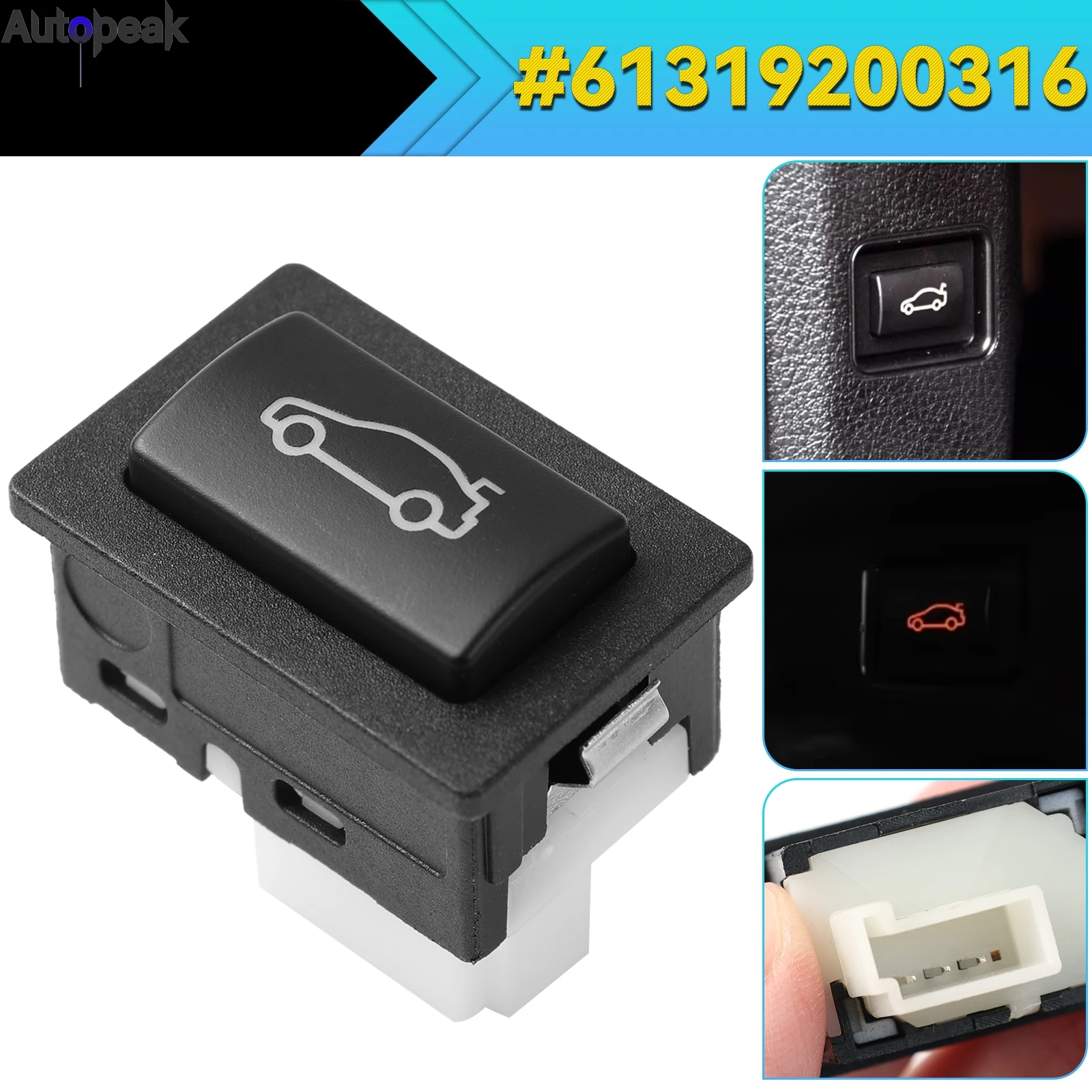 

Tailgate Rear Trunk Lock Release Switch Button For BMW 3 5 6 7 Series X1 X3 F20 F35 F30 F10 F11 F06 F07 F02 E84 F25 61319200316