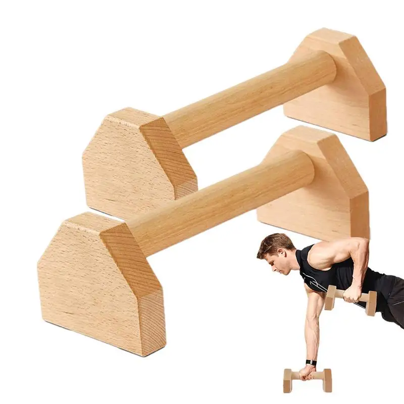 

NEW 1 Pair Wooden Push-up Bar Stands Gym Push Ups Rack Board Fitness Exercise Body Building Training Handstand Parallel Rod