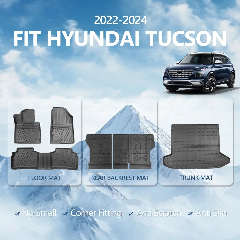 

Fit 2022-2024 Hyundai Tucson Floor Mats Backrest Mat Trunk Cargo Liners United States