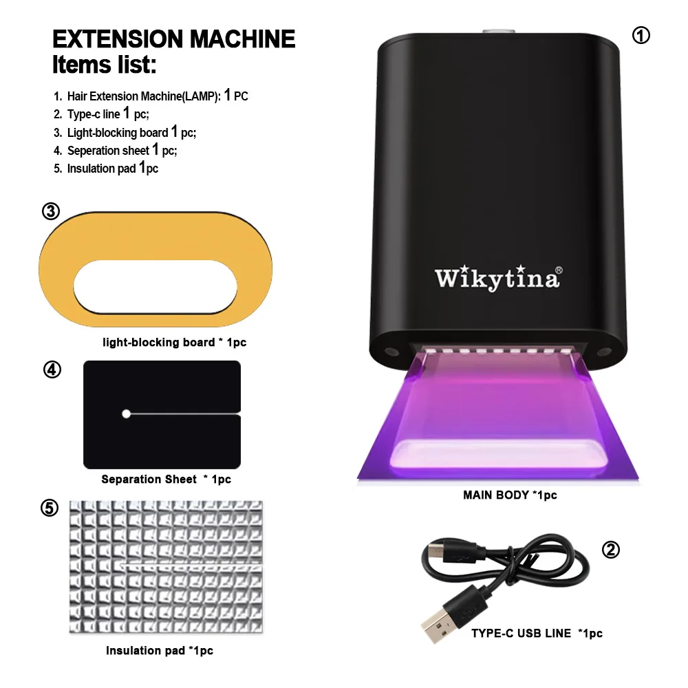 Geavanceerde V Light Hair Extensions Kit Tape-In Extensions met High-Tech UV-machine en lijm voor kwaliteit salongebruik Naadloos haar