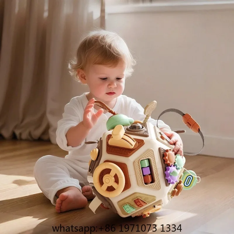 Montessori Baby Busy Board Cube Sensory Toys Toddler Educational Travel Lock Box Fine Motor Skill Learning Activity Toy