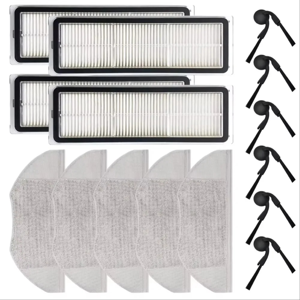 Side Brush Filter Mop Cloth Kit For Xiaomi Robot Vacuum S40 / OV81 Side Brush HEPA Filter Mop Pads Vacuum Cleaner Parts