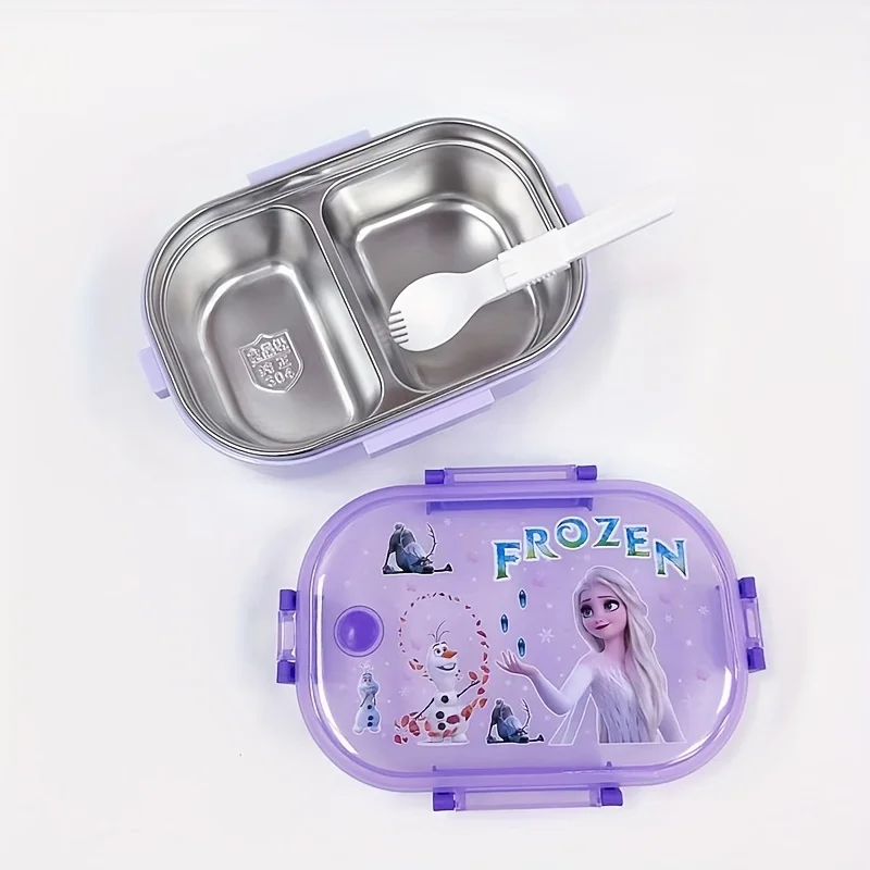 Disney Princess Elsa McQueen Stainless keep warm Lunch Box Cartoon Bento Box Home Furnishing Partner for School Travel and Work view 3