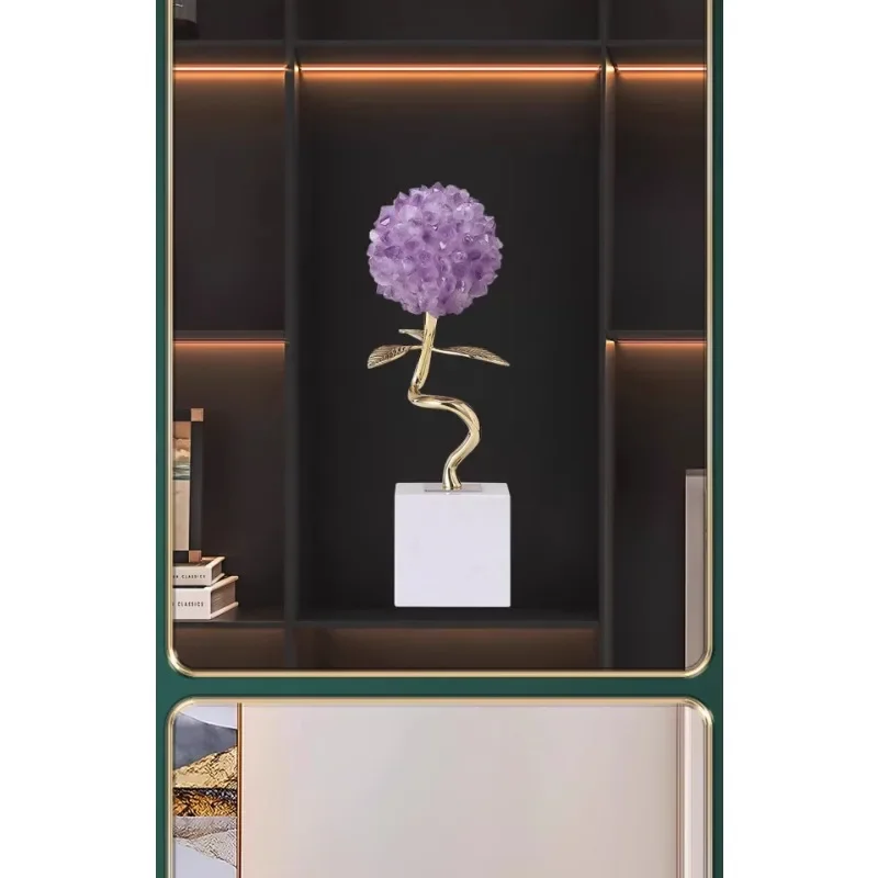 

Flower ball light luxury high-grade natural amethyst ornament home living room TV cabinet entrance jewelry