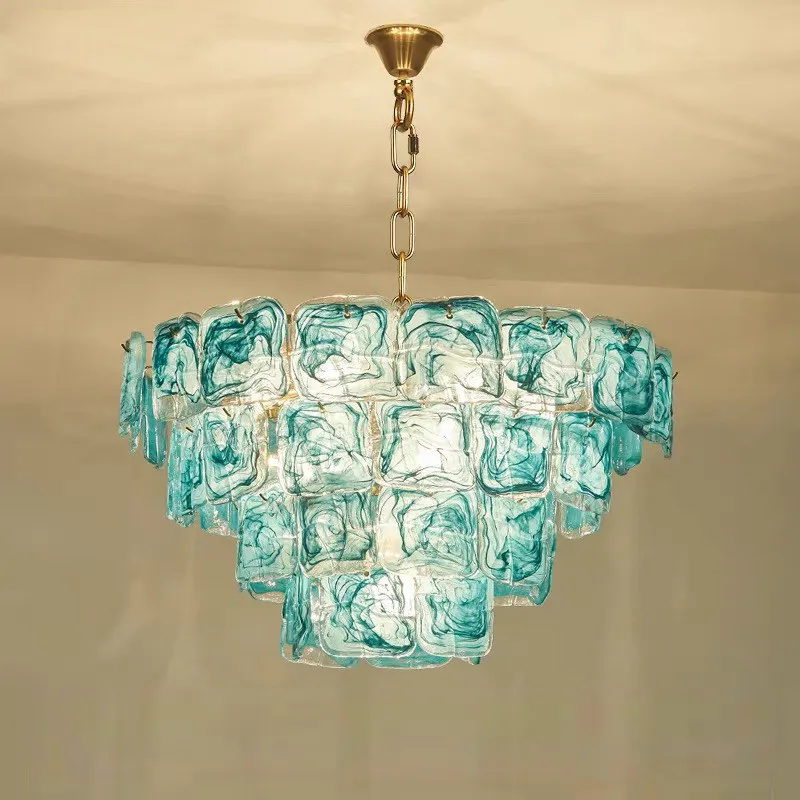 

Elevate Your Living Room With Our Luxury Glass Tube E14 LED Chandelier High-end Pendant Light Blu White Dimming Function
