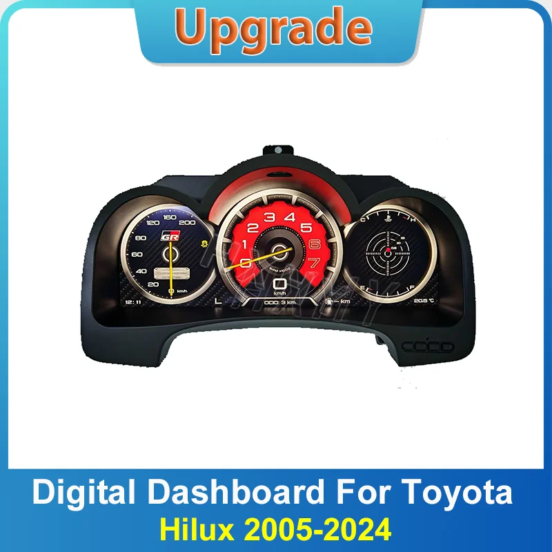 New 2026 Latest Original Car Digital LINUX Instrument Cluster For Toyota Hilux 2005-2024 LCD Speedmeters Dashboard player