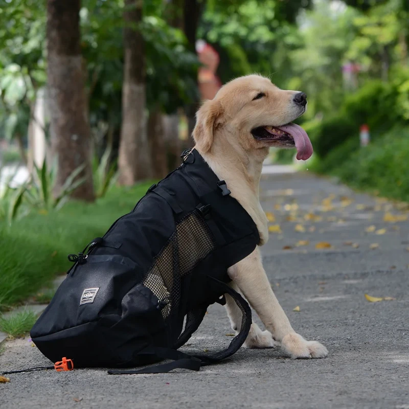 Large Dog Backpack Breathable Pet Carrier for Outdoors Hiking Adjustable Durable Bag for Golden Retrievers and Bulldogs