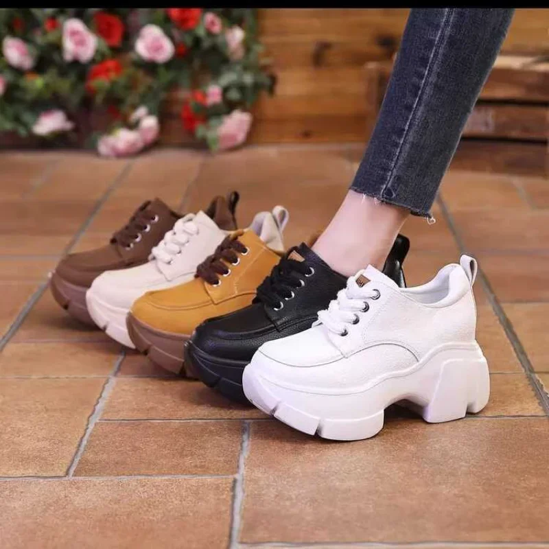 Designer Chunky Sneakers Women Spring Autumn Thick Bottom Casual Shoes Woman  Fashion Suede Leather Platform Sneakers Ladies