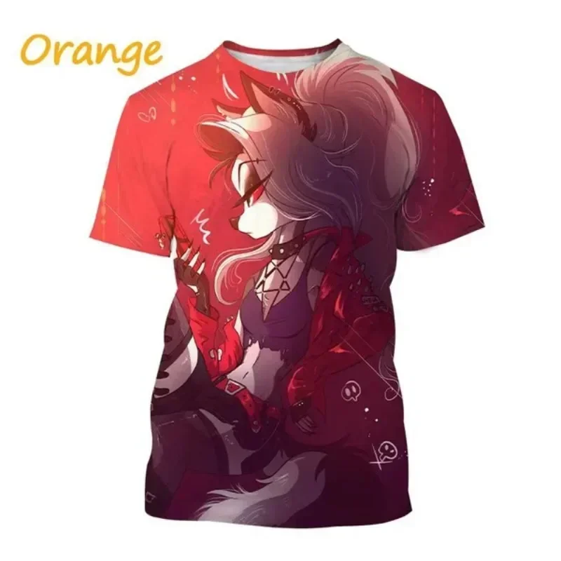 Loona Men's and Women's 3D T-shirts Helluva Boss Summer Fashion Hip Hop Casual Anime Printed Round Neck Short Sleeve T-Shirt