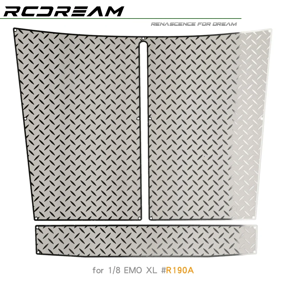 RCDream 1/8 Hood Bonnet Protective Sheets Antiskid Chequered Plates Decoration for Crossrc 1/8 EMO XL Bison Upgrade Parts #R190A