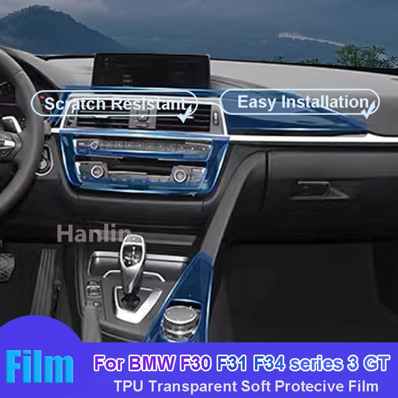 

For BMW F30 F31 F34 series 3 GT (2013-2018) Car Interior Center Console Transparent TPU Protective Anti-scratch Repair Film