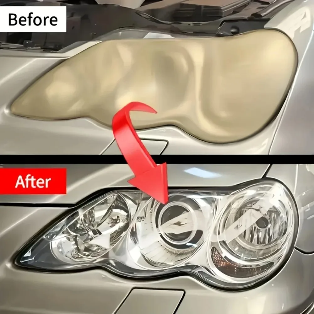 50ml All-in-One Headlight Restoration Spray - 10-Year Long-Lasting Clear Coat Protection, Hazy & Oxidized Lens Treatment,