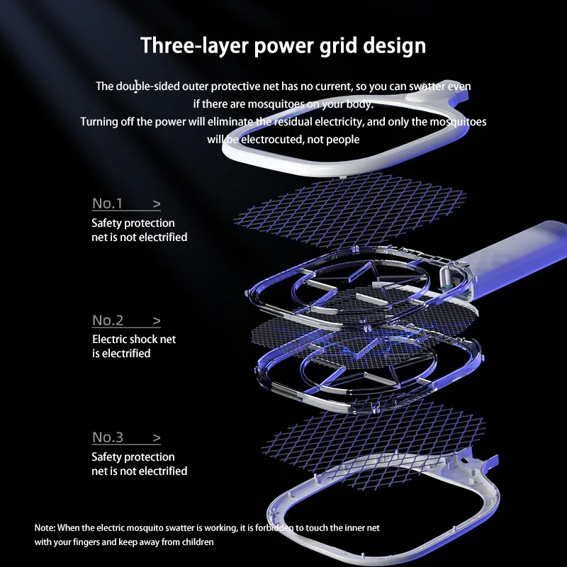 Assassino do Mosquito recarregável USB portátil, lâmpada repelente multifuncional, luz muda do agregado familiar, choque elétrico