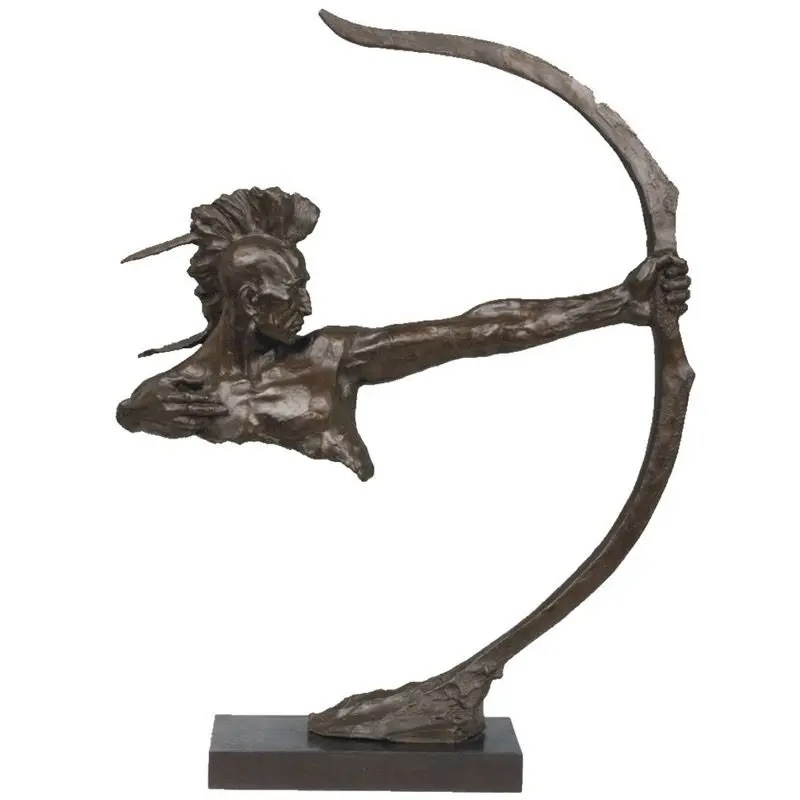 

Bronze statue sculpture Indian bow archery abstract handicraft ornament