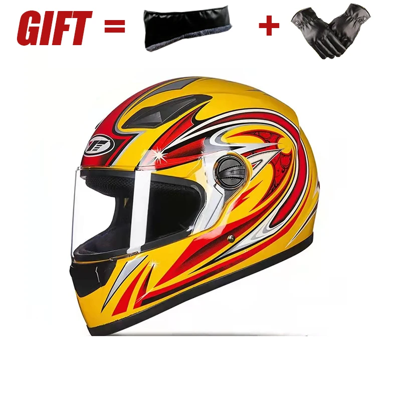 

Removable Bib Helmet Anti-fog Lenses Motorcycle Helmets Motocross Helmet Full Face Safe Helmet One Size