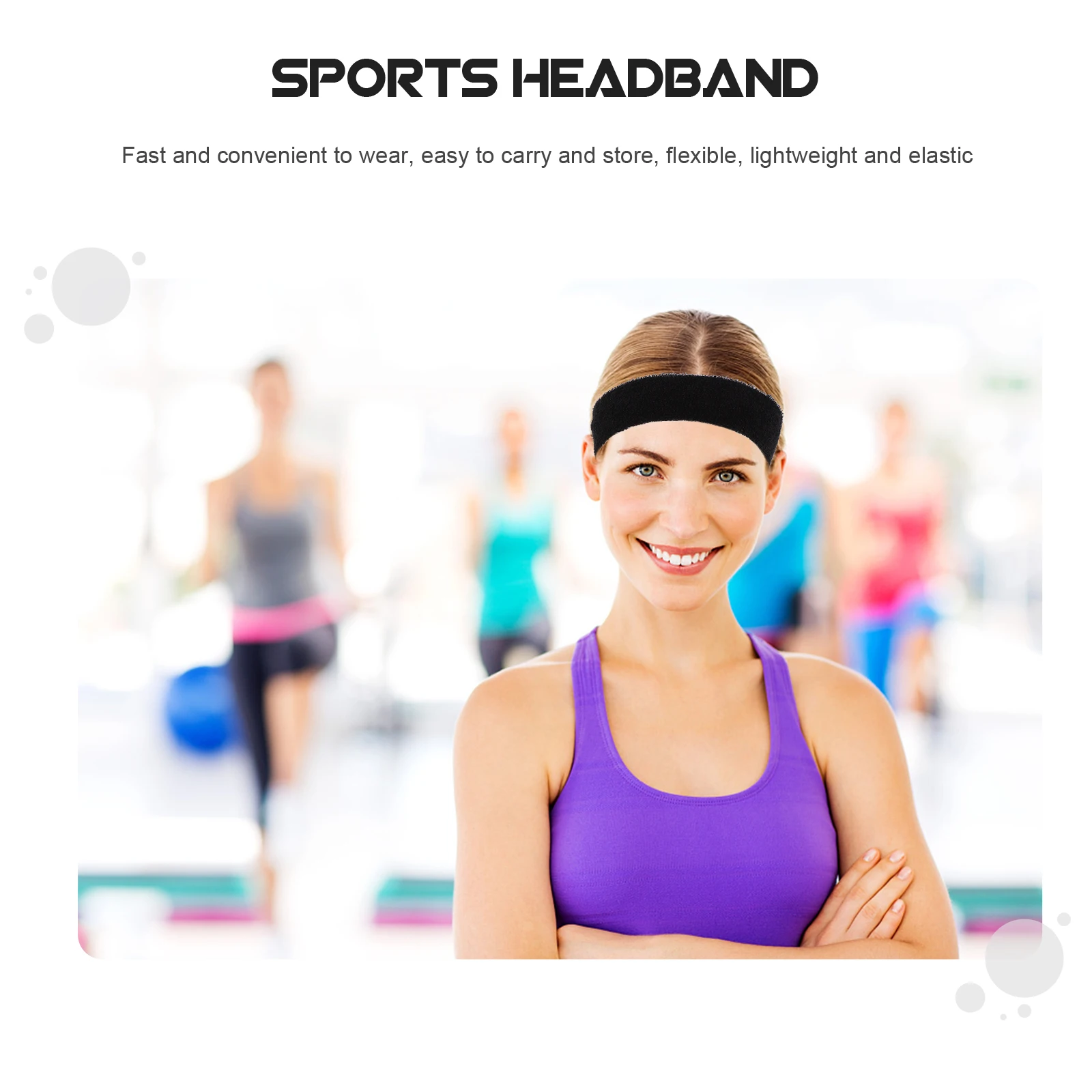 

5Pcs Sweat Absorbing Sports Headbands Elastic Comfortable Hair Bands Fitness Running Yoga Training Head Band Sports Headbands