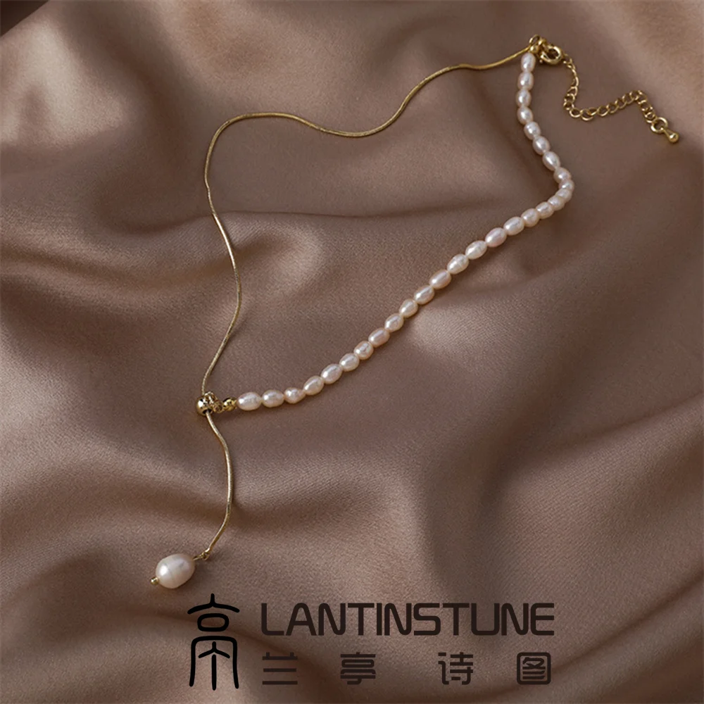 Elegant Baroque Freshwater Pearls Choker Necklace For Women Advanced Design Gold Color Chain Adjustable Party Jewelry Gifts N607