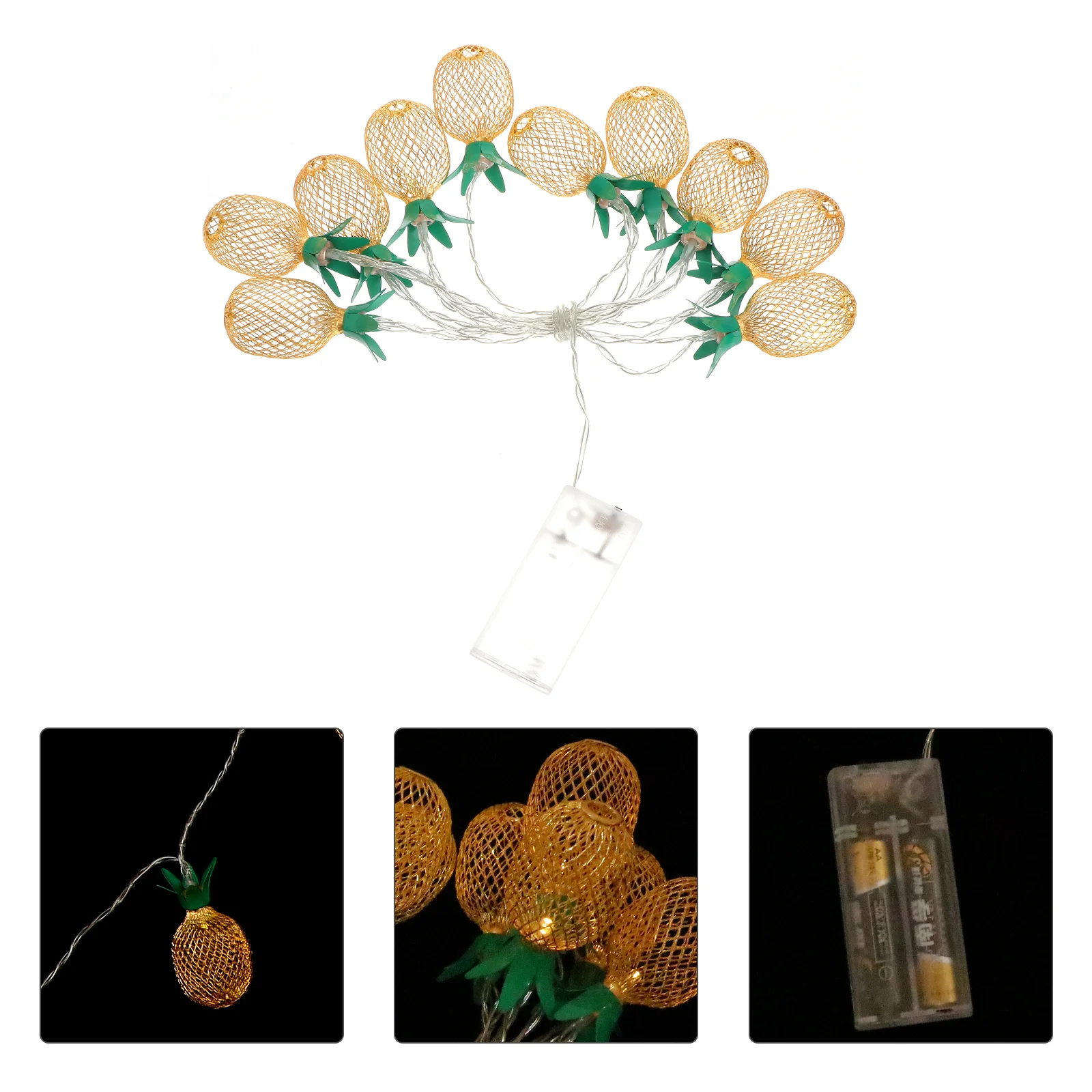 Pineapple Shaped String Light Powered 10 LED Fairy Decorative String Lighting for Christmas Home Wedding Party Bedroom B